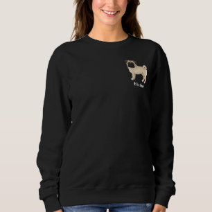 Mops-Hund-Rasse-Design mit individuellem Text in R Sweatshirt