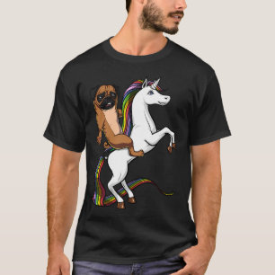 Mops-Hund reitet Einhorn T-Shirt
