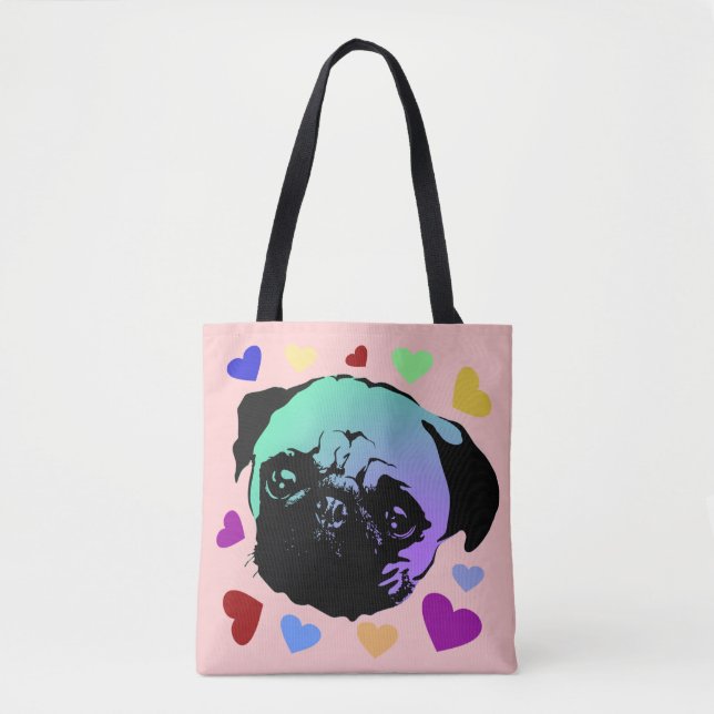Mops-Hund Retro PopArt-Stil (Vorderseite)