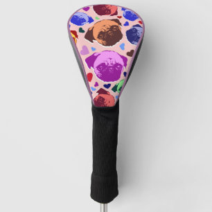 Mops-Hund Retro PopArt-Stil Golf Headcover