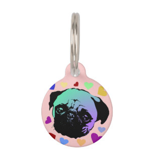 Mops-Hund Retro PopArt-Stil Haustiermarke