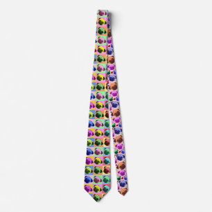 Mops-Hund Retro PopArt-Stil Krawatte