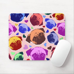 Mops-Hund Retro PopArt-Stil Mousepad