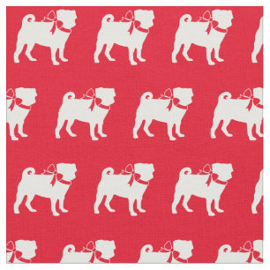 Mops Hund Silhouette Haustier Rot Stoff