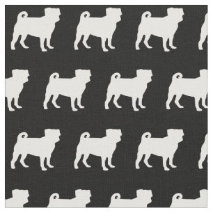 Mops Hund Silhouette Haustier Stoff