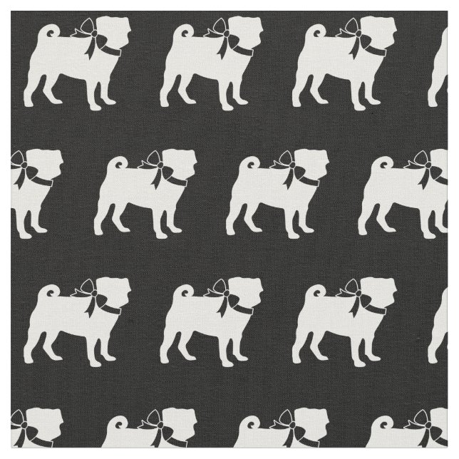 Mops Hund Silhouette Haustier Stoff (Nahaufnahme)