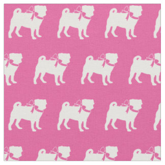 Mops Hund Silhouette Pet Pink Stoff