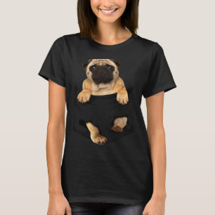 Mops-Hund-Tasche mitten Mops in Tasche Mops-Hund i T-Shirt