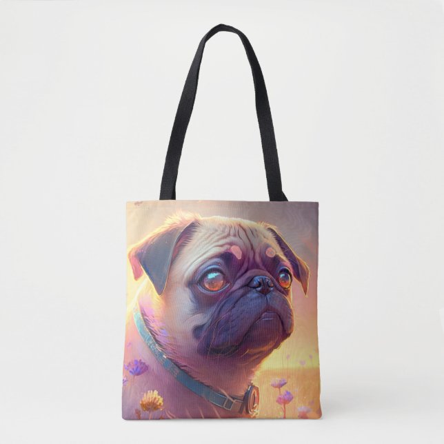 Mops Hund Tierportrait Painting Pet-Zeichen (Vorderseite)