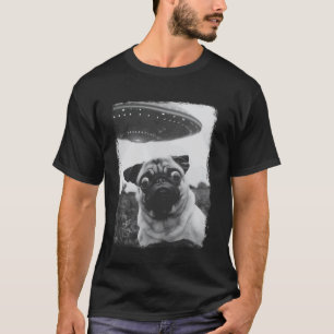 Mops Hund UFO Außerirdischer Alien Selfie T-Shirt