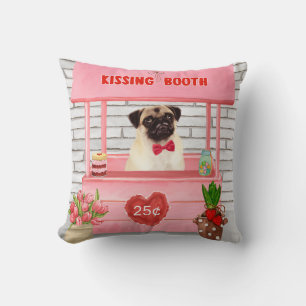 Mops Hund Valentinstag Kissing-Stand Kissen