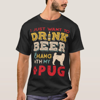 Mops-Hund-Vater-Bierliebhaber T-Shirt