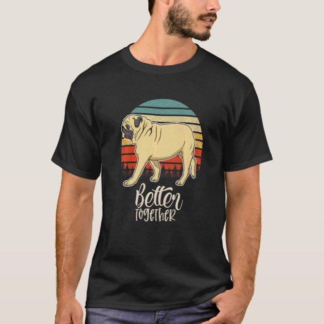 Mops Hund Vintag 30 T-Shirt (Vorderseite)