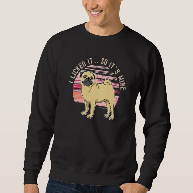 Mops Hund Vintag 8 Sweatshirt (Vorderseite)