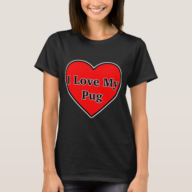 Mops Hund Volkskunst T-Shirt (Vorderseite)