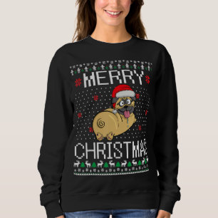 Mops Hund Weihnachten hässlich Sweater Funny Merry Sweatshirt