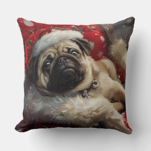 Mops Hund Weihnachten Kissen
