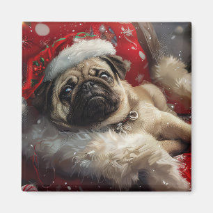 Mops Hund Weihnachten Magnet