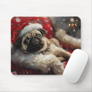Mops Hund Weihnachten Mousepad