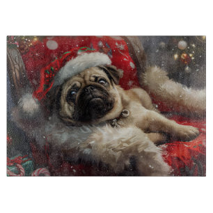 Mops Hund Weihnachten Schneidebrett