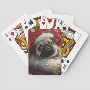 Mops Hund Weihnachten Spielkarten