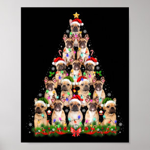 Mops Hund Weihnachtsbaum Lichter Funny Xmas Männer Poster