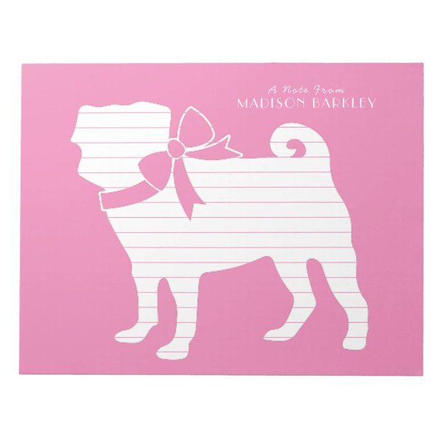 Mops-Hund-Welpe Notizblock (Vorderseite)