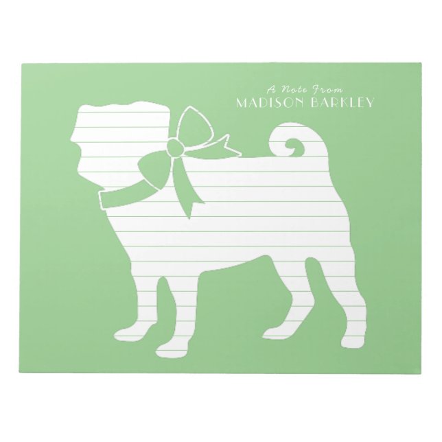 Mops-Hund-Welpe Notizblock (Vorderseite)