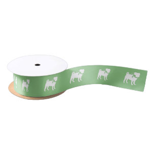 Mops Hund Welpe Satin Ribbon Satinband