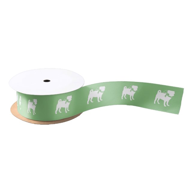 Mops Hund Welpe Satin Ribbon Satinband (Spule)