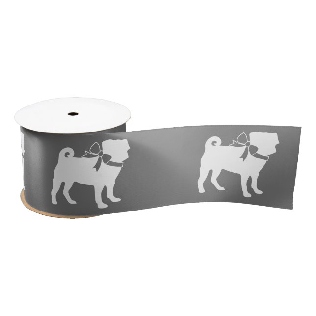 Mops Hund Welpe Satin Ribbon Satinband (Spule)