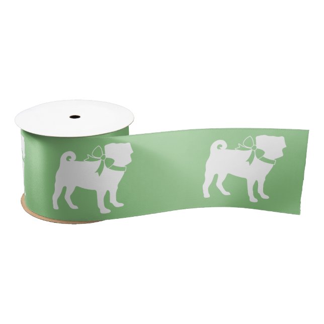 Mops Hund Welpe Satin Ribbon Satinband (Spule)
