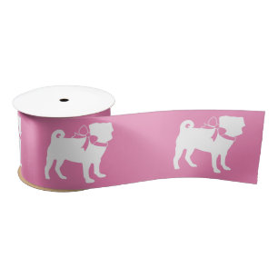 Mops Hund Welpe Satin Ribbon Satinband