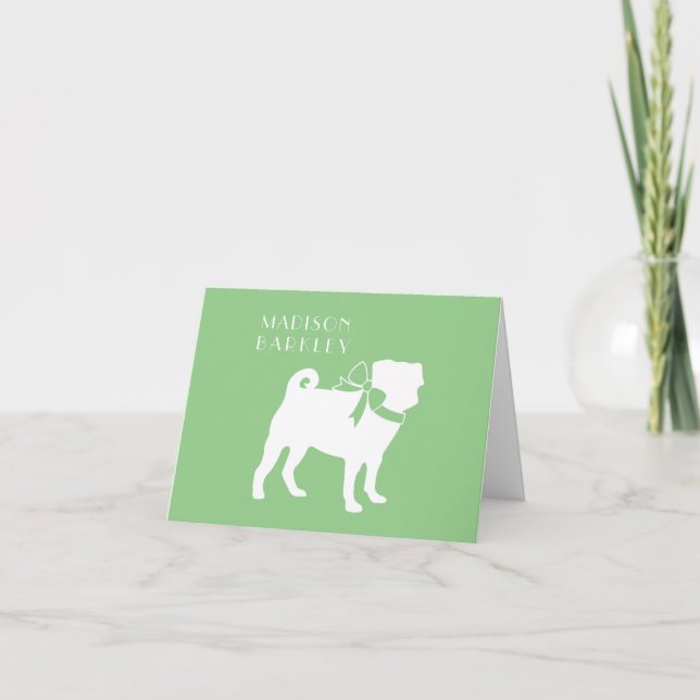Mops-Hund-Welpenmerkarte (Vorderseite)