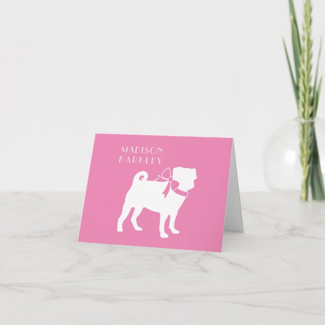 Mops-Hund-Welpenmerkarte (Vorderseite)