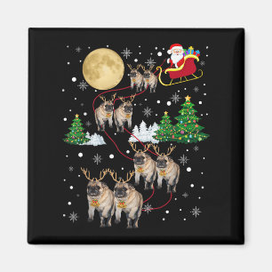 Mops-Hunde-Baum-Weihnachts-Pullover Xmas-Haustier- Magnet