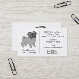 Mops Hunde Design Groomor Visitenkarte
