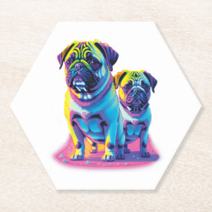 Mops-Hunde in Rosa  Untersetzer
