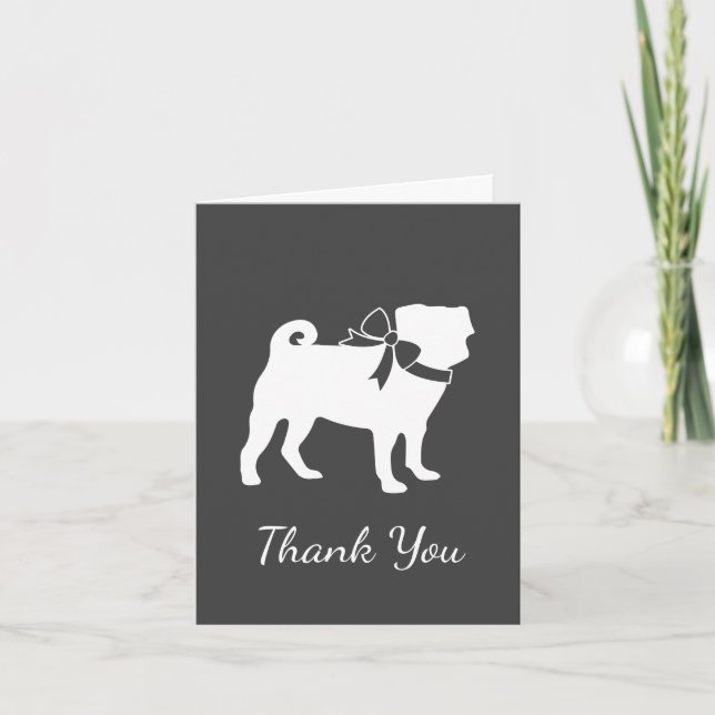 Mops Hunde Kinderdusche Graues Welpengeschlecht ne Dankeskarte (Vorderseite)