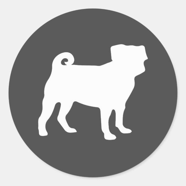 Mops Hunde Kinderdusche Graues Welpengeschlecht ne Runder Aufkleber (Vorderseite)