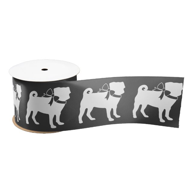 Mops Hunde Kinderdusche Graues Welpengeschlecht ne Satinband (Spule)