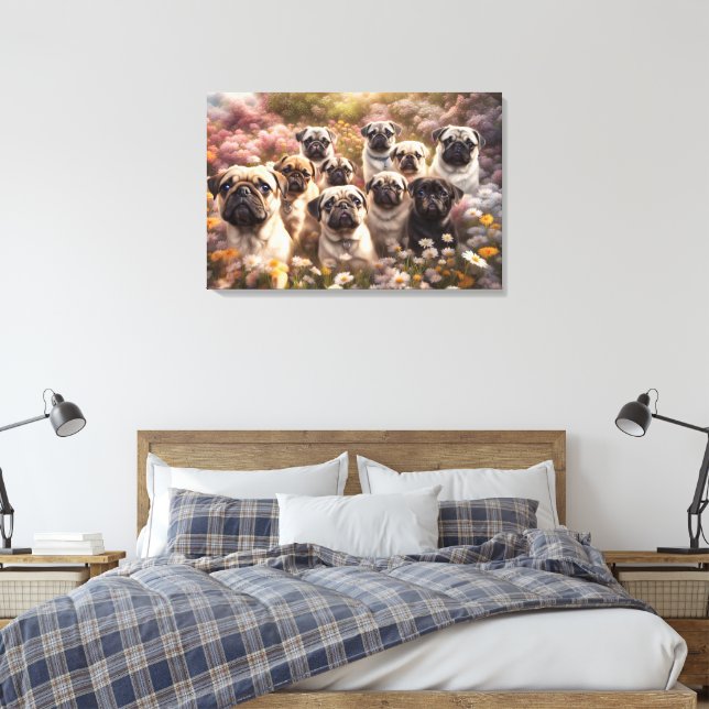 Mops Hunde Leinwand (Insitu (Schlafzimmer))