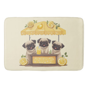 Mops Hunde Lemonade Stand Badematte