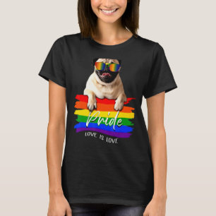 Mops Hunde Liebe ist Lieben stolz LGBT-Unterstütze T-Shirt