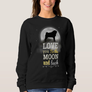 Mops Hunde Liebe zum Mond Sweatshirt