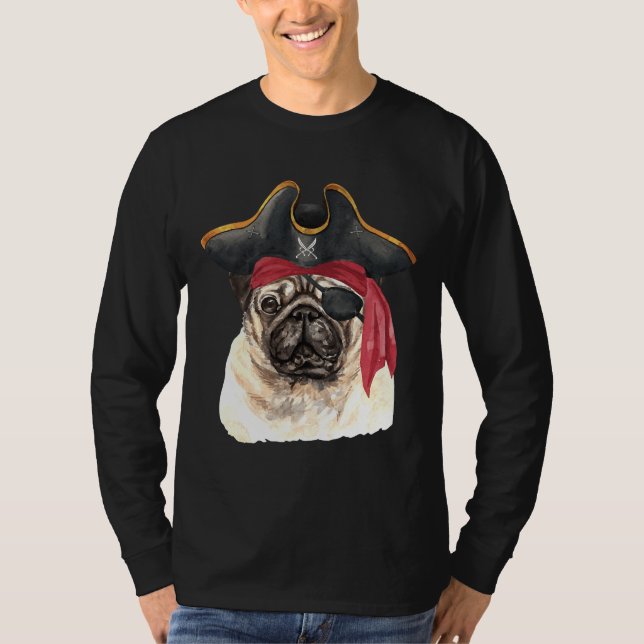 Mops Hunde Pirate Classic T - Shirt 210 (Vorderseite)