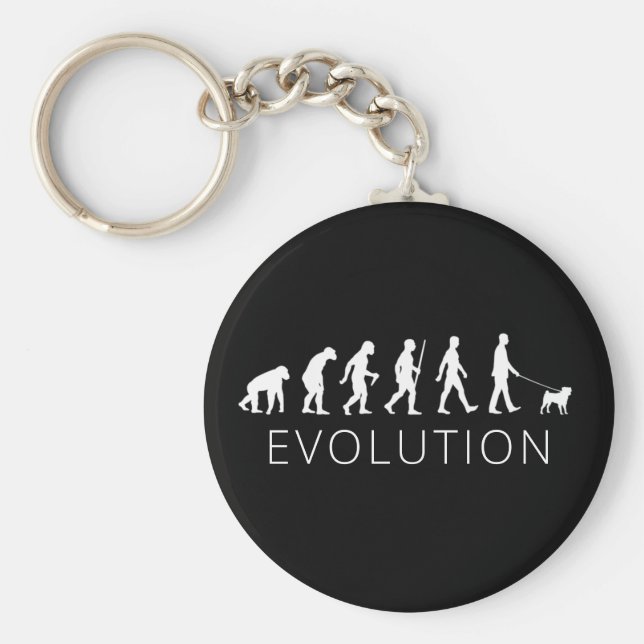 Mops Hunde Rasse Eigentümer Evolution Schlüsselanhänger (Vorne)