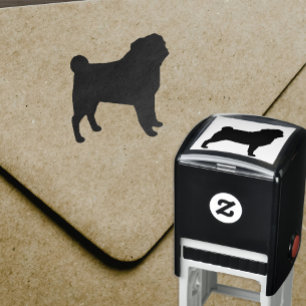 Mops Hunde Silhouette Permastempel