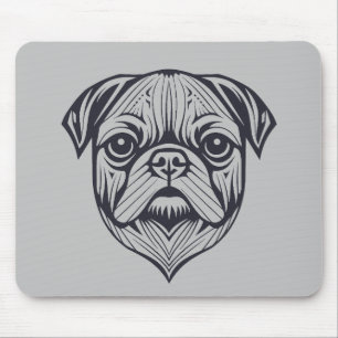 Mops Hunde Tier Welt Furcht Freund Vector Art Mousepad