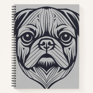 Mops Hunde Tier Welt Furcht Freund Vector Art Notizbuch